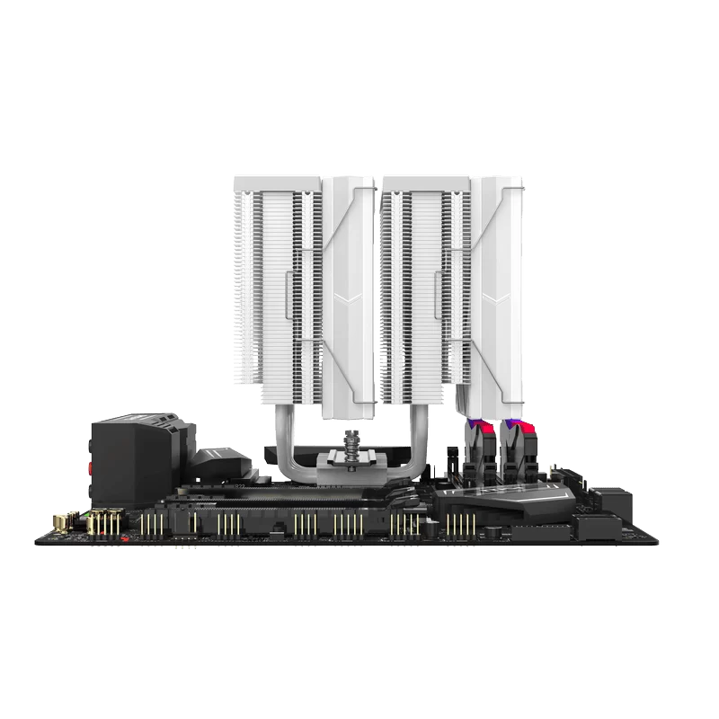 SAMA A60W White CPU Air Cooler - All White, 6ר6 mm Heat Pipes, 2x 120mm guide-ring fans 7 SAMA A60W White CPU Air Cooler - All White, 6ר6 mm Heat Pipes, 2x 120mm guide-ring fans - Ảnh 7