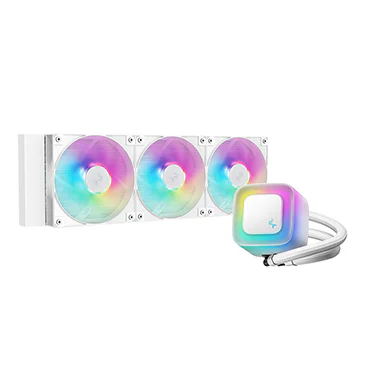 DeepCool LE360 V2 ARGB White AIO Liquid CPU Cooler - 360mm Radiator, 3x FD12 ARGB Fans, 5th Gen Pump, AMD AM5 / Intel LGA1700 Compatible 2 DeepCool LE360 V2 ARGB White AIO Liquid CPU Cooler - 360mm Radiator, 3x FD12 ARGB Fans, 5th Gen Pump, AMD AM5 / Intel LGA1700 Compatible - Ảnh 2