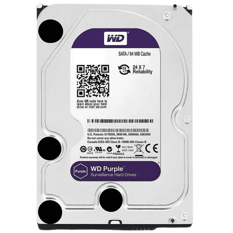 Western Digital Purple 4TB WD43PURZ HDD - 3.5 inch, 5400 RPM, 256MB Cache, SATA III