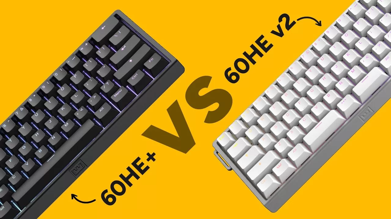 Wooting 60HE V2 Lekker Tikken Switch Gaming Keyboard - 60% Rapid Trigger, RGB 45 So sánh Wooting 60HE+ và Wooting 60HE V2 Lekker Tikken nâng cấp hiệu năng và trải nghiệm gõ