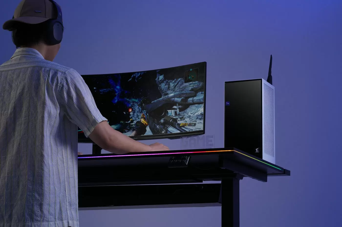 bàn nâng hạ HyperWork ATLAS Elite setup hiện đại