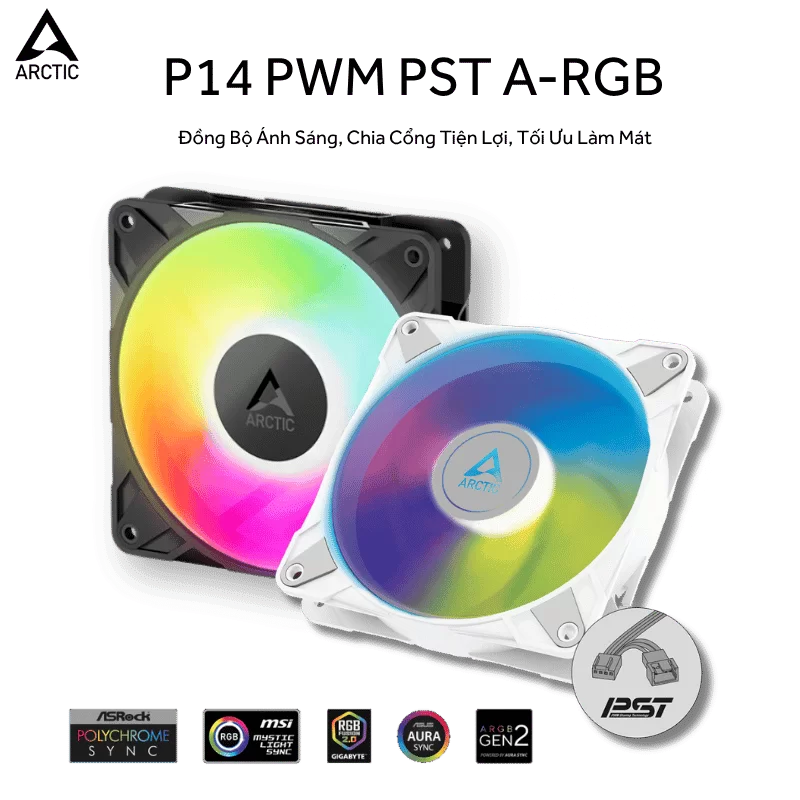 Arctic P14 PWM PST A-RGB 140mm Fan 1 Arctic P14 PWM PST A-RGB 140mm Fan