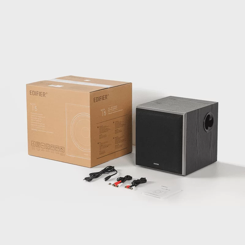 Edifier T5 Powered Subwoofer - 70W RMS, 8 inch driver, 38Hz Low Frequency, RCA In/Out, Active Sub 7 Edifier T5 Powered Subwoofer - 70W RMS, 8 inch driver, 38Hz Low Frequency, RCA In/Out, Active Sub - Ảnh 7