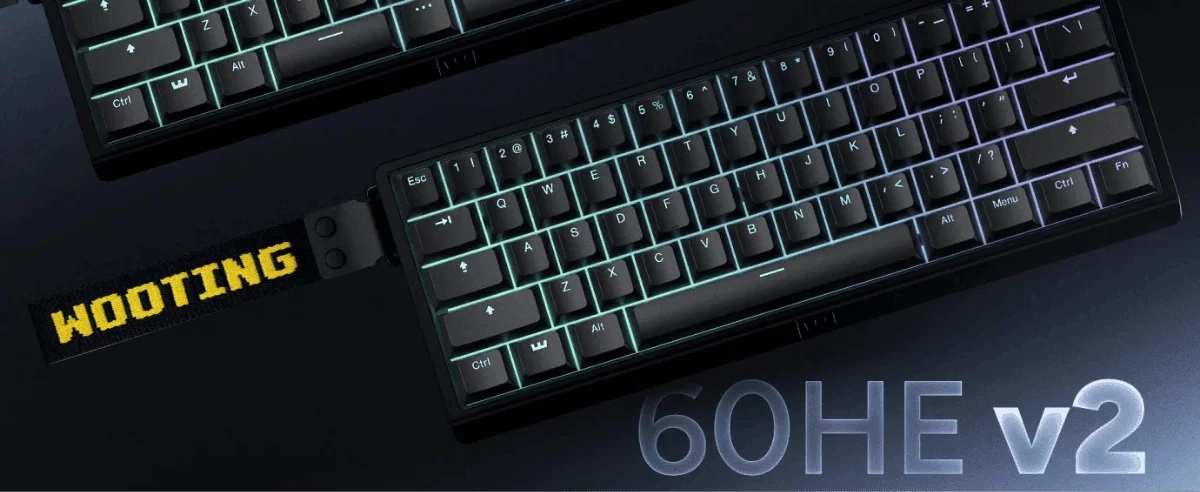 Wooting 60HE+ V2 Lekker Tikken Switch Gaming Keyboard 60% Rapid Trigger Hall Effect True 8KHz