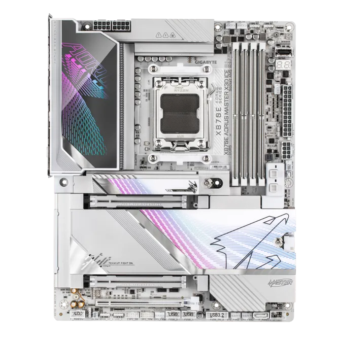 GIGABYTE X870E AORUS MASTER X3D ICE Mainboard 2 GIGABYTE X870E AORUS MASTER X3D ICE Mainboard - Ảnh 2