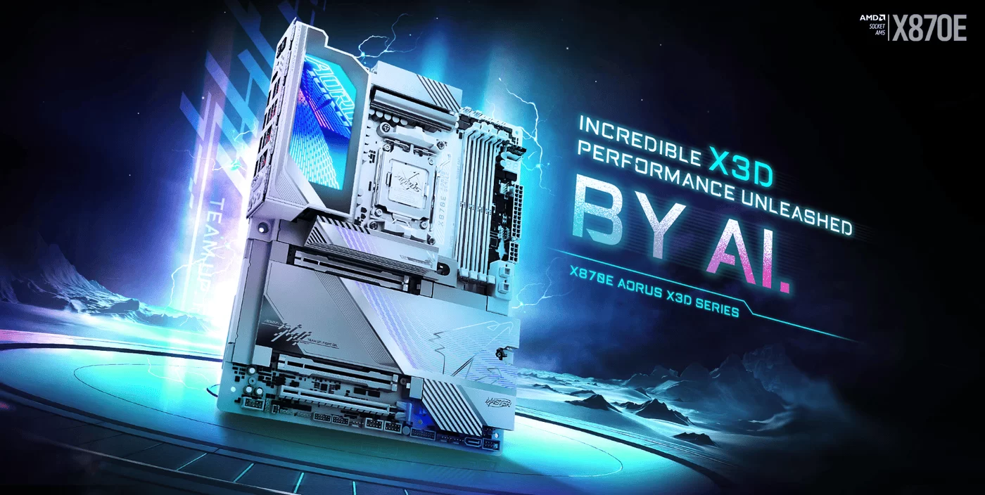GIGABYTE X870E AORUS MASTER X3D ICE Mainboard 10 gigabyte x870e aorus master x3d ice mainboard gaming cao cấp am5 pcie 5.0