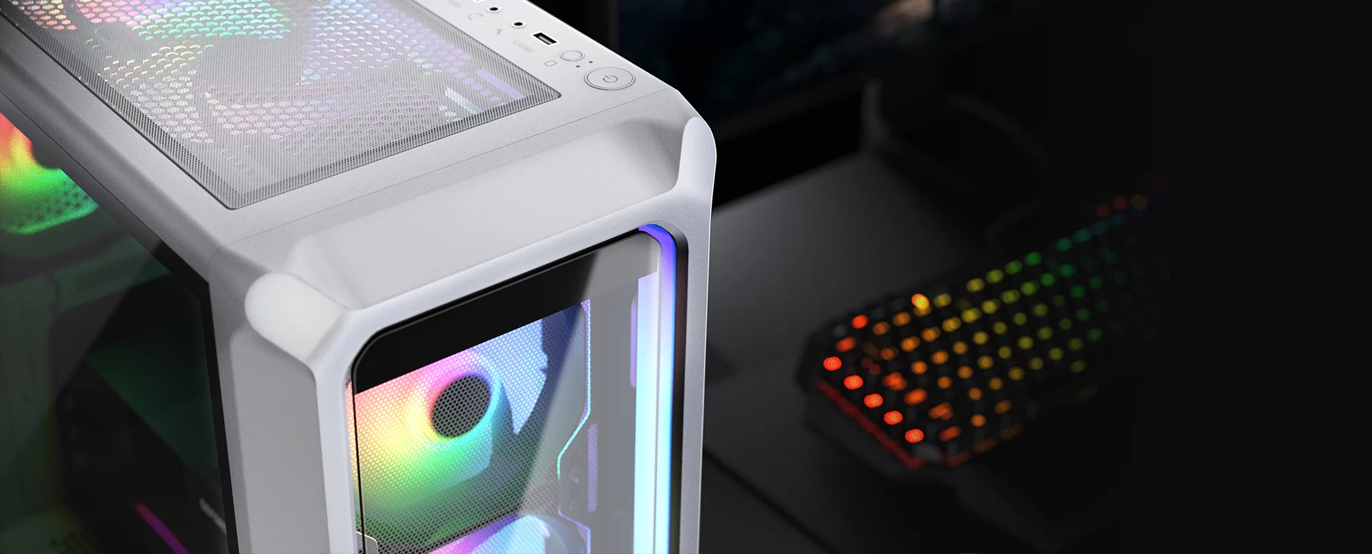 Cougar Archon 2 RGB Mid Tower Case 60 Cougar Archon 2 RGB Mid Tower case gaming full view RGB