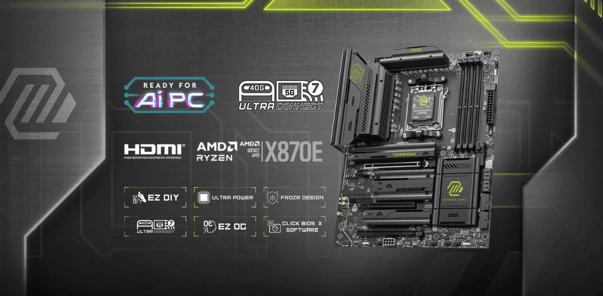 Bo mạch chủ MSI MAG X870E TOMAHAWK WIFI chính hãng