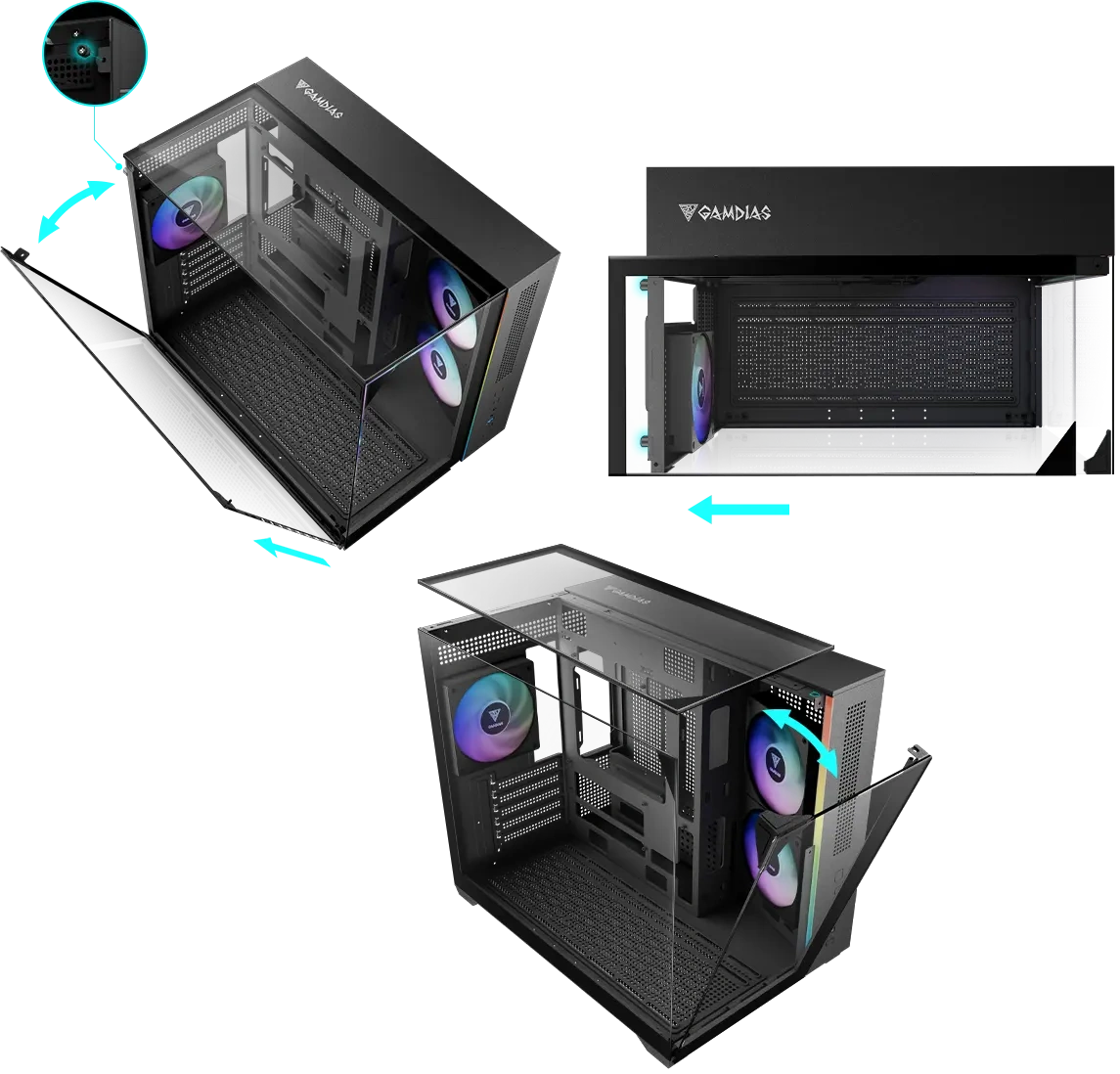 case kính cong gaming GAMDIAS ATLAS M3M