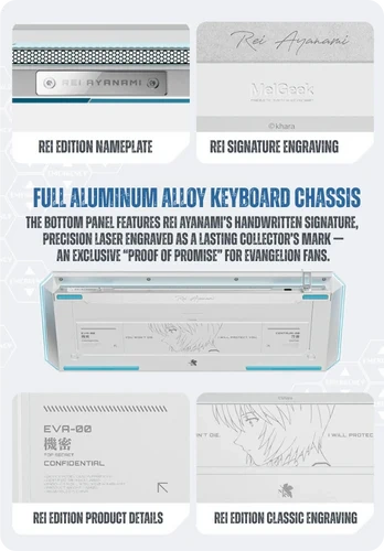 MelGeek Evangelion Centauri 80 EVA-00 Rei Ayanami Limited Edition Gaming Keyboard - TKL, Hall Effect Magnetic Switch, CNC Aluminum, Wired, Official Evangelion Collaboration 13 Slide 2 MelGeek Centauri 80 EVA-00