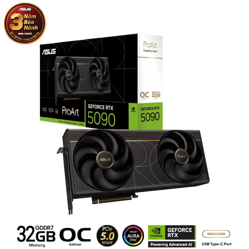 ASUS ProArt GeForce RTX 5090 OC Edition 32GB GDDR7 (PROART-RTX5090-O32G) Graphics Card 1 ASUS ProArt GeForce RTX 5090 OC Edition 32GB GDDR7 (PROART-RTX5090-O32G) Graphics Card