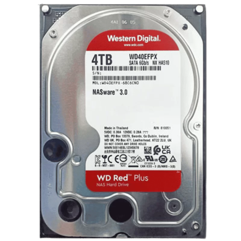 Western Digital Red Plus 4TB WD40EFPX HDD - 3.5 inch, 5400RPM, 256MB Cache, Sata III