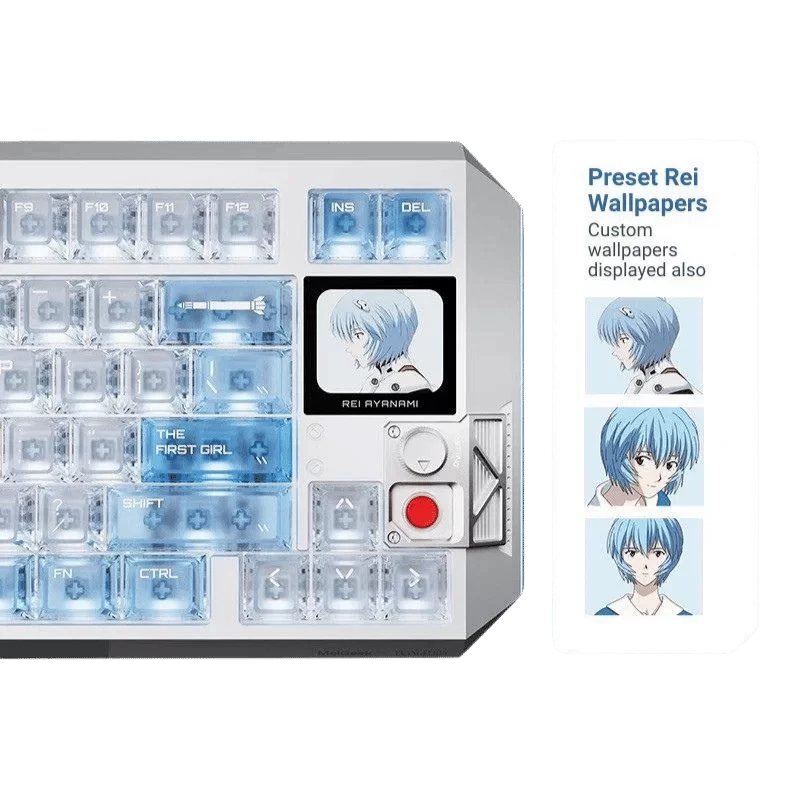 MelGeek Evangelion Centauri 80 EVA-00 Rei Ayanami Limited Edition Gaming Keyboard - TKL, Hall Effect Magnetic Switch, CNC Aluminum, Wired, Official Evangelion Collaboration 4 MelGeek Evangelion Centauri 80 EVA-00 Rei Ayanami Limited Edition Gaming Keyboard - TKL, Hall Effect Magnetic Switch, CNC Aluminum, Wired, Official Evangelion Collaboration - Ảnh 4