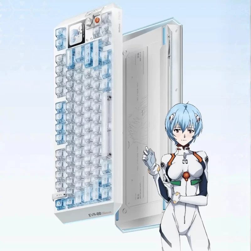 MelGeek Evangelion Centauri 80 EVA-00 Rei Ayanami Limited Edition Gaming Keyboard - TKL, Hall Effect Magnetic Switch, CNC Aluminum, Wired, Official Evangelion Collaboration 3 MelGeek Evangelion Centauri 80 EVA-00 Rei Ayanami Limited Edition Gaming Keyboard - TKL, Hall Effect Magnetic Switch, CNC Aluminum, Wired, Official Evangelion Collaboration - Ảnh 3