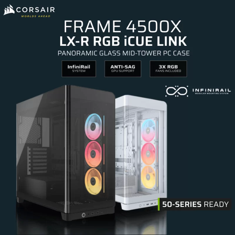 CORSAIR Corsair FRAME 4500X LX-R RGB iCUE LINK Panoramic Glass Mid-Tower Case 1 CORSAIR Corsair FRAME 4500X LX-R RGB iCUE LINK Panoramic Glass Mid-Tower Case