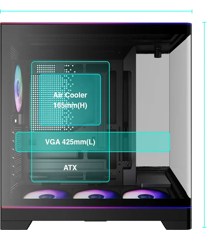 case showcase RGB phần cứng flagship