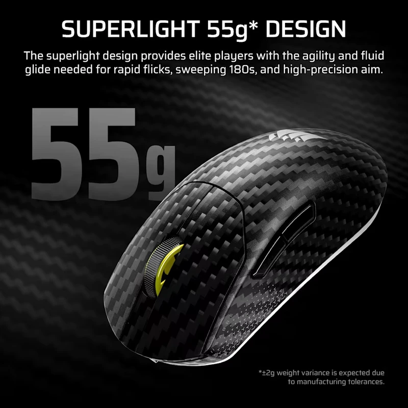 CORSAIR SABRE v2 PRO Carbon Fiber Wireless 8K Black Gaming Mouse 9 CORSAIR SABRE v2 PRO Carbon Fiber Wireless 8K Black Gaming Mouse - Ảnh 9