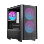 EINAREX PULSE PM150 RGB Black M-ATX Gaming Case - Mesh Front, Tempered Glass, 3× ARGB Fans