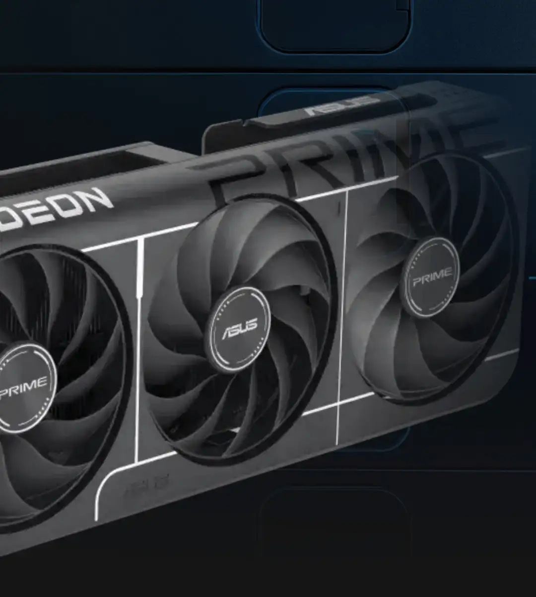 Hệ thống tản nhiệt Axial-tech ASUS Prime Radeon RX 9060 XT OC 16GB GDDR6