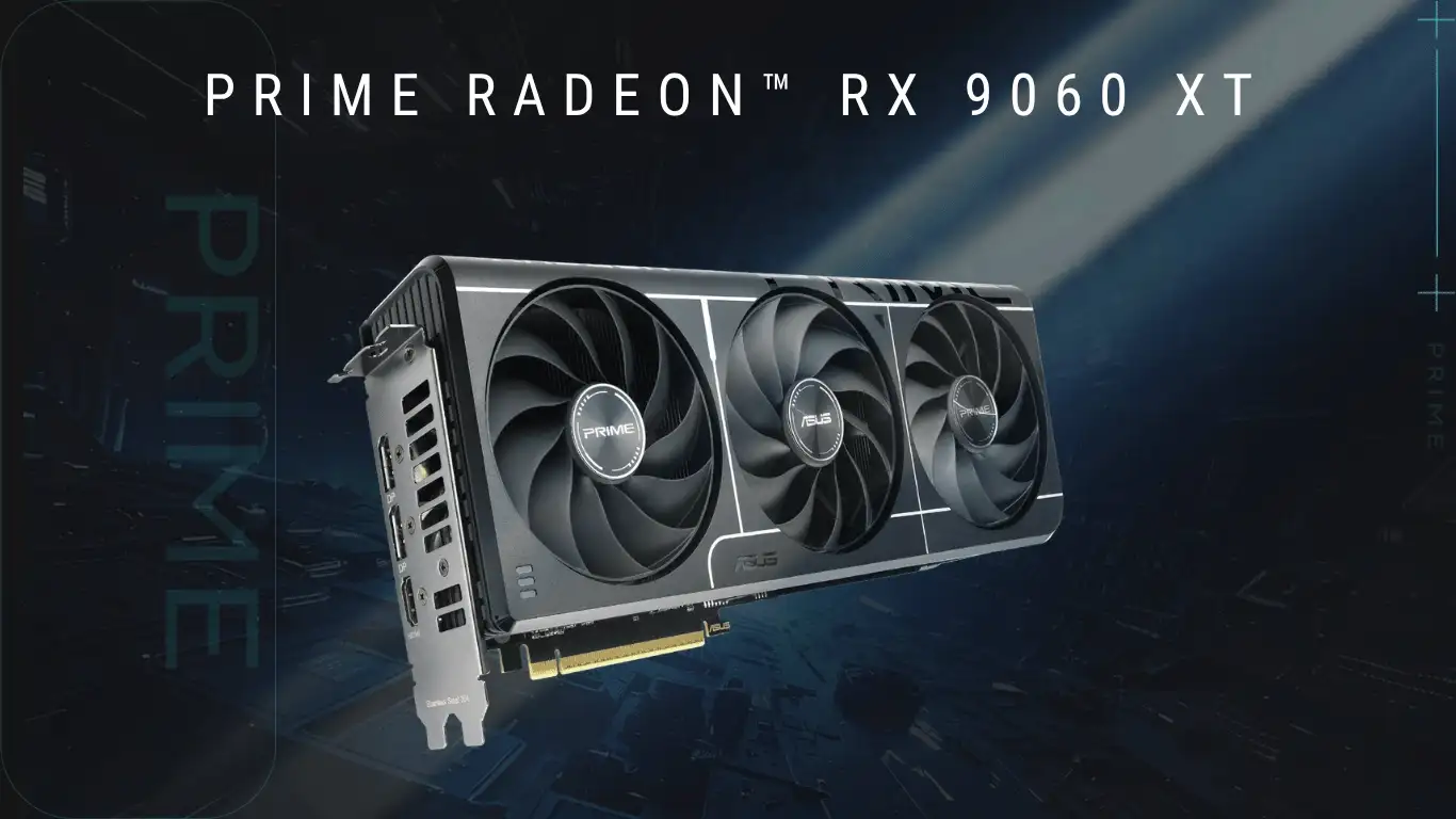 ASUS Prime Radeon RX 9060 XT OC 16GB GDDR6 Banner Hero
