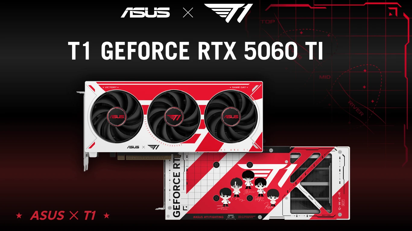 ASUS T1 GeForce RTX 5060Ti 8GB GDDR7 OC Edition ( T1-RTX5060TI-O8G-GAMING) Graphics Card 22 ASUS T1 GeForce RTX 5060 Ti 8GB Banner Hero