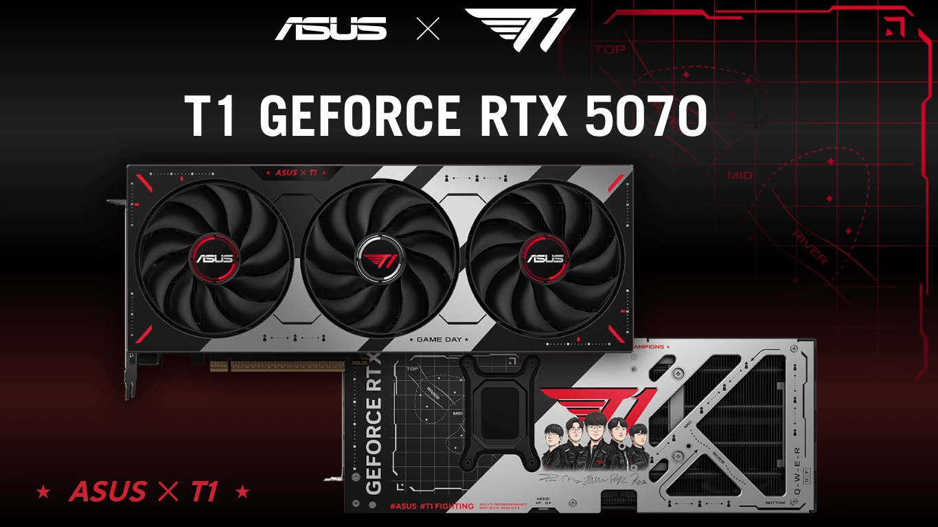 ASUS T1 GeForce RTX 5070 12GB GDDR7 OC Edition Banner Hero