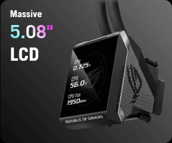 ASUS ROG Strix SLC IV 360 ARGB LCD AIO Liquid CPU Cooler - 360mm, LCD 5.08" 39 Màn hình LCD 5.08 inch sắc nét trên ROG Strix AIO LCD