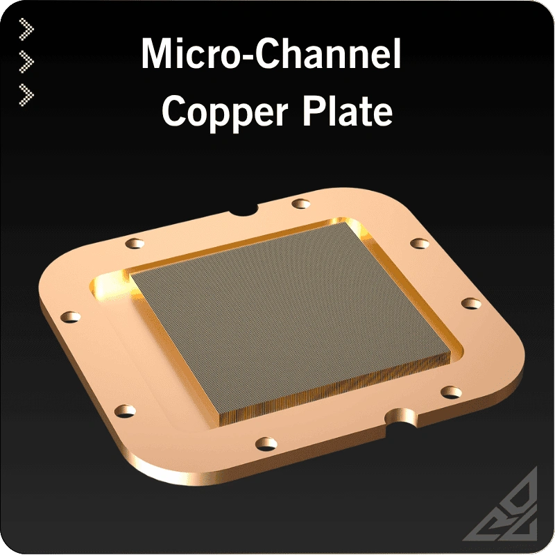 ASUS ROG Strix SLC IV 360 ARGB LCD AIO Liquid CPU Cooler - 360mm, LCD 5.08" 43 Chi tiết Bơm và Tấm Đồng Cụm Waterblock ROG Strix SLC IV 2