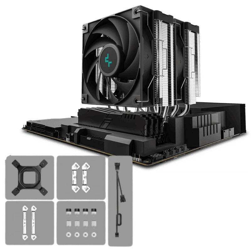 DEEPCOOL AG620 DIGITAL ARGB Dual Tower CPU Cooler - 2x 120mm ARGB Fan, 6x Copper Heat Pipes, LGA1700/AMD AM5 Support 51 Ngàm lắp đặt Intel LGA1851 AMD AM5 Tản Nhiệt Khí DEEPCOOL AG620