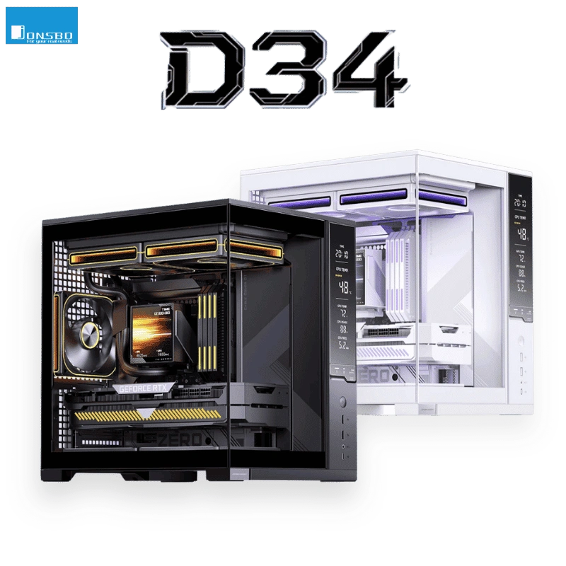 JONSBO D34 M-ATX Case - màn hình Monitoring, AIO 280mm 1 JONSBO D34 M-ATX Case - màn hình Monitoring, AIO 280mm