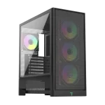 LinkTech Bahamut 4FA Black Mid Tower Case - E-ATX, 4x ARGB Fans