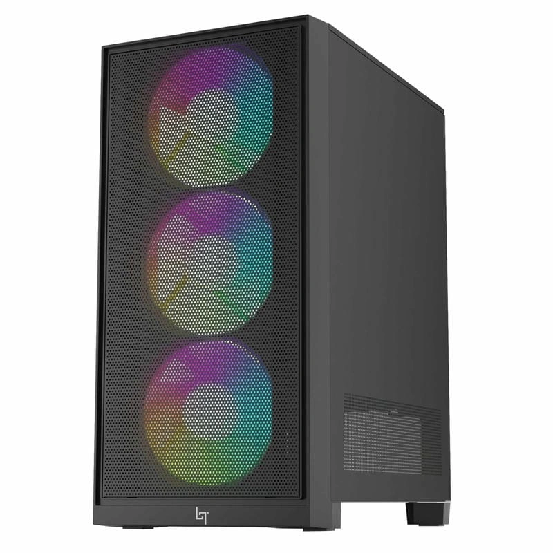 LinkTech Bahamut M 4F Black Mid Tower Case - M-ATX, 4x 120mm RGB Fans 2 LinkTech Bahamut M 4F Black Mid Tower Case - M-ATX, 4x 120mm RGB Fans - Ảnh 2