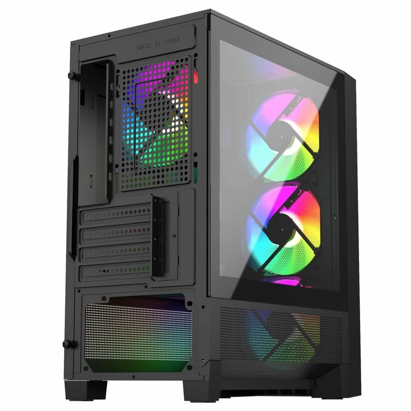 LinkTech Bahamut M 4F Black Mid Tower Case - M-ATX, 4x 120mm RGB Fans 4 LinkTech Bahamut M 4F Black Mid Tower Case - M-ATX, 4x 120mm RGB Fans - Ảnh 4