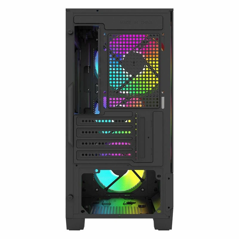 LinkTech Bahamut M 4F Black Mid Tower Case - M-ATX, 4x 120mm RGB Fans 5 LinkTech Bahamut M 4F Black Mid Tower Case - M-ATX, 4x 120mm RGB Fans - Ảnh 5