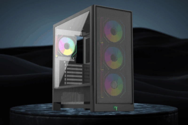 LinkTech Bahamut M 4F Black Mid Tower Case - M-ATX, 4x 120mm RGB Fans 20 Tổng thể thùng máy LinkTech Bahamut M 4F Black
