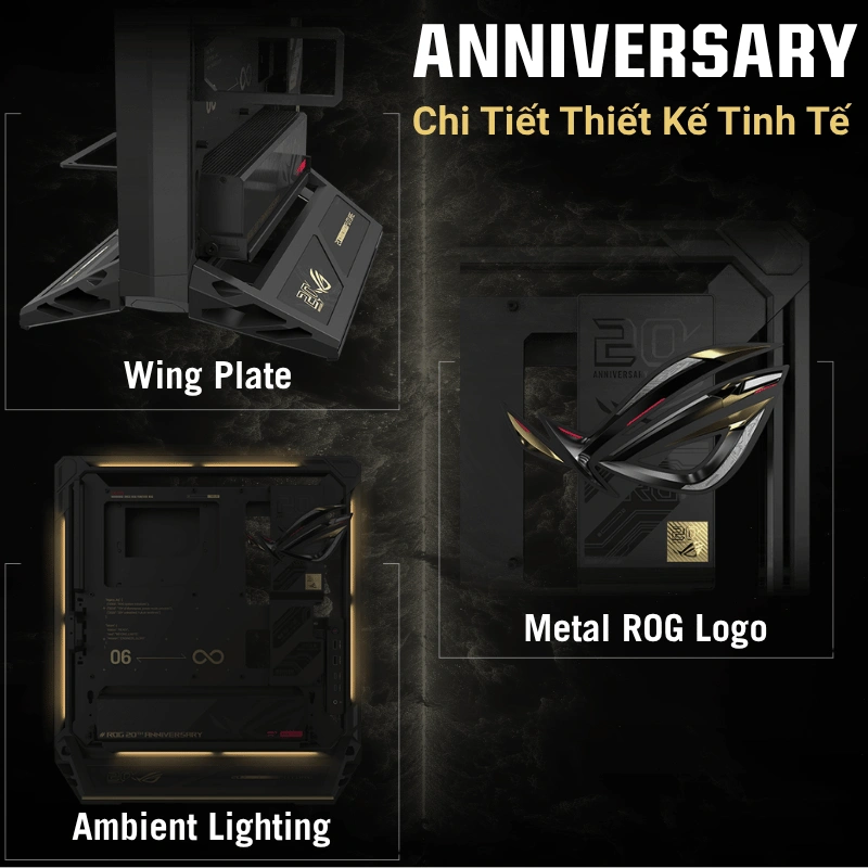 ASUS ROG GR20 Edition 20 Open-frame Gaming Case 49 Thiết kế Open Frame kỷ niệm 20 năm ROG