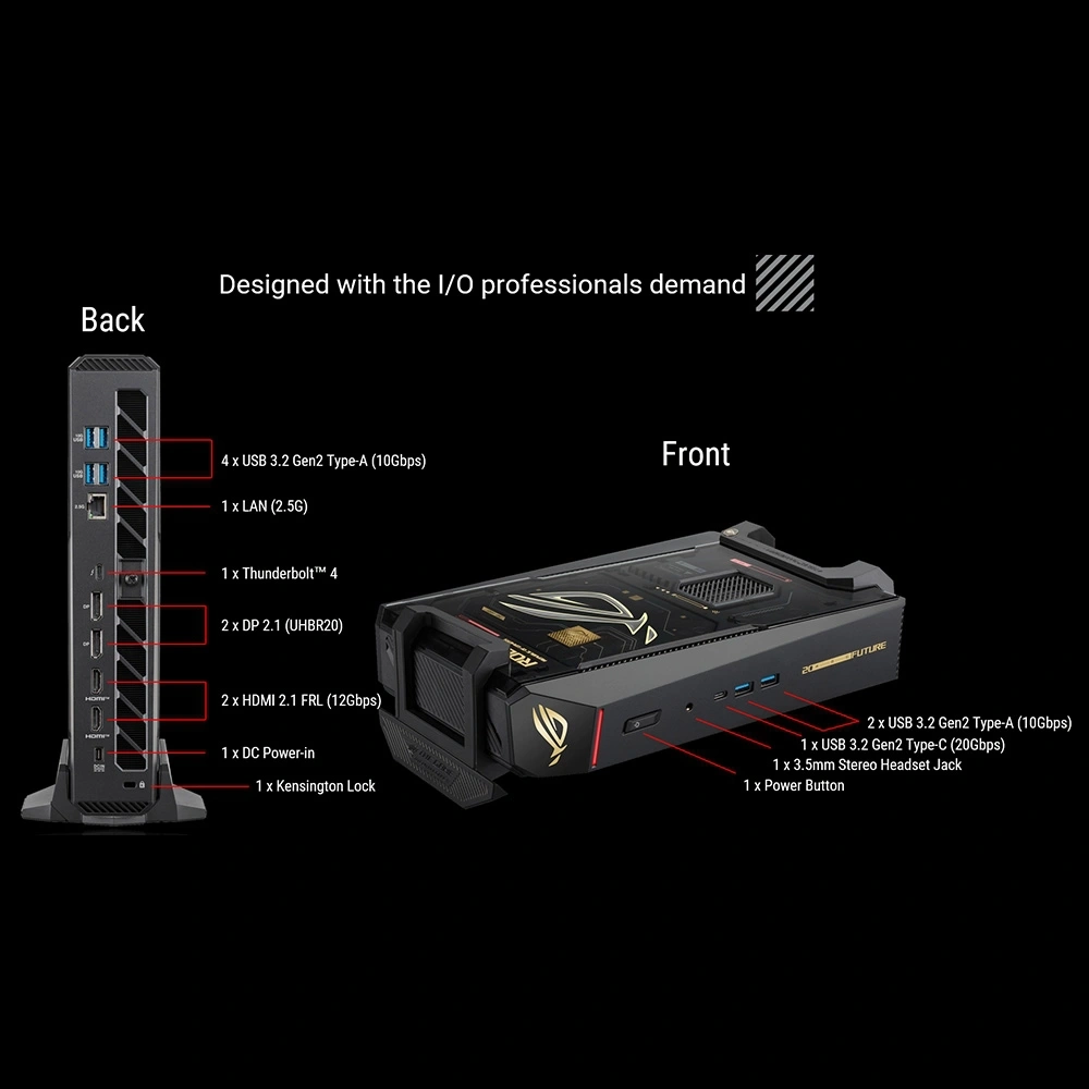ASUS ROG NUC 16 Edition 20 (RNUC16JNK9X8ADA2) mini PC - Core Ultra 9 290HX, RTX 5090 24GB, 64GB DDR5, 2TB PCIe 5.0, Wi-Fi 7 4 ASUS ROG NUC 16 Edition 20 (RNUC16JNK9X8ADA2) mini PC - Core Ultra 9 290HX, RTX 5090 24GB, 64GB DDR5, 2TB PCIe 5.0, Wi-Fi 7 - Ảnh 4
