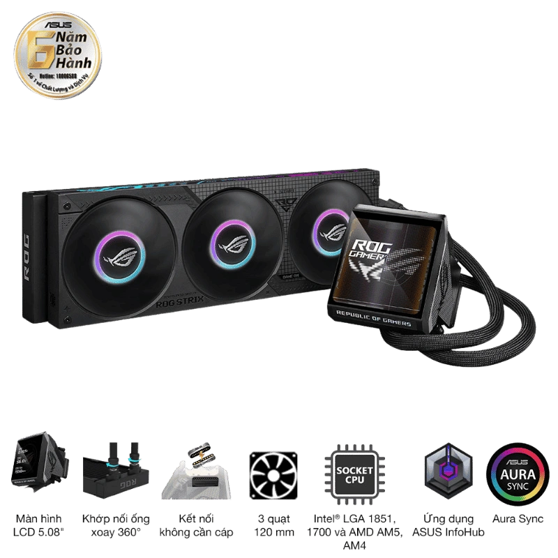ASUS ROG Strix SLC IV 360 ARGB LCD AIO Liquid CPU Cooler - 360mm, LCD 5.08" 1 ASUS ROG Strix SLC IV 360 ARGB LCD AIO Liquid CPU Cooler - 360mm, LCD 5.08"