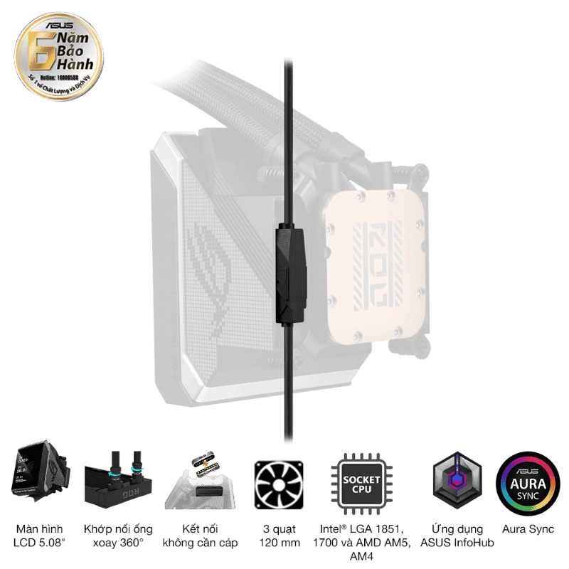 ASUS ROG Strix SLC IV 360 ARGB LCD AIO Liquid CPU Cooler - 360mm, LCD 5.08" 10 ASUS ROG Strix SLC IV 360 ARGB LCD AIO Liquid CPU Cooler - 360mm, LCD 5.08" - Ảnh 10