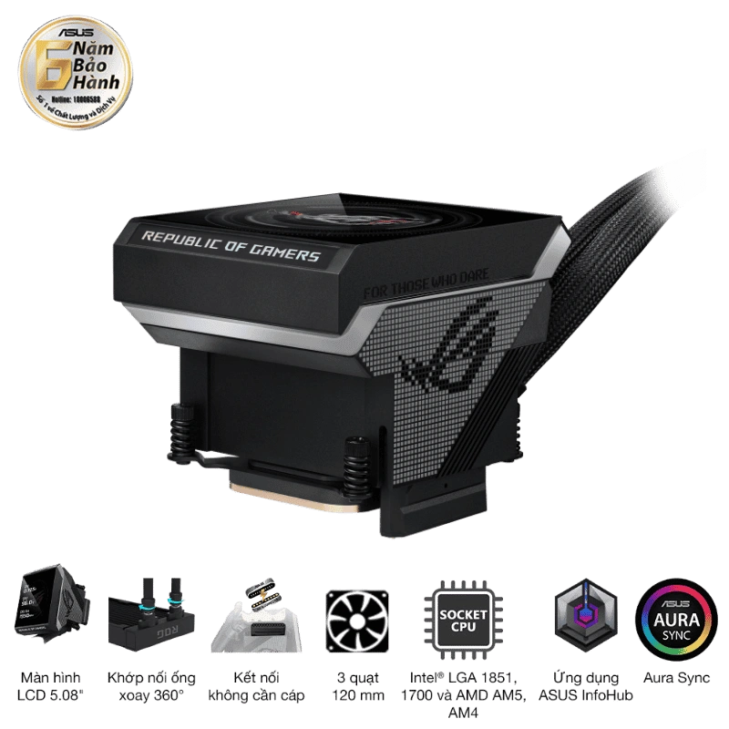 ASUS ROG Strix SLC IV 360 ARGB LCD AIO Liquid CPU Cooler - 360mm, LCD 5.08" 8 ASUS ROG Strix SLC IV 360 ARGB LCD AIO Liquid CPU Cooler - 360mm, LCD 5.08" - Ảnh 8