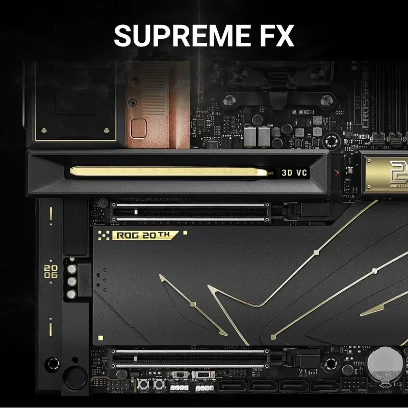 ASUS ROG CROSSHAIR X870E EDITION 20 Mainboard 32 Âm thanh SupremeFX ALC4082 và công nghệ ASUS AI