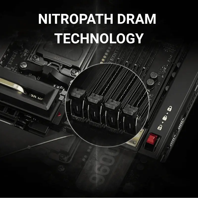 ASUS ROG CROSSHAIR X870E EDITION 20 Mainboard 30 Bộ nhớ DDR5 NitroPath DRAM 8600+ MT/s