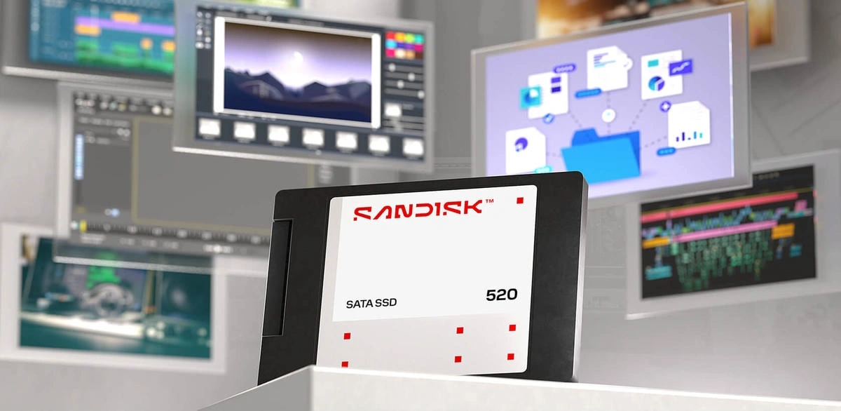 SANDISK 520 SATA 2TB SSD - SATA III, 2.5" Form Factor 8 Dung lượng 2TB SANDISK 520 SATA SSD cho game phần mềm hình ảnh video và dữ liệu